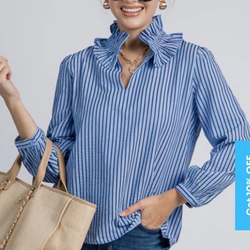 Blue and navy striped blouse!